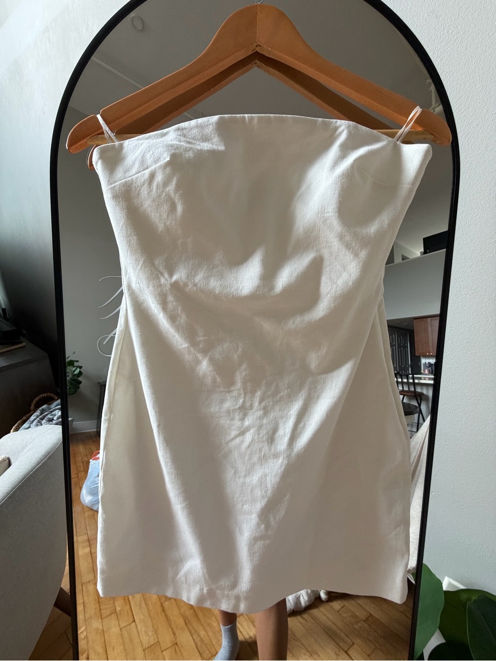 Zara Strapless Cream Mini Dress